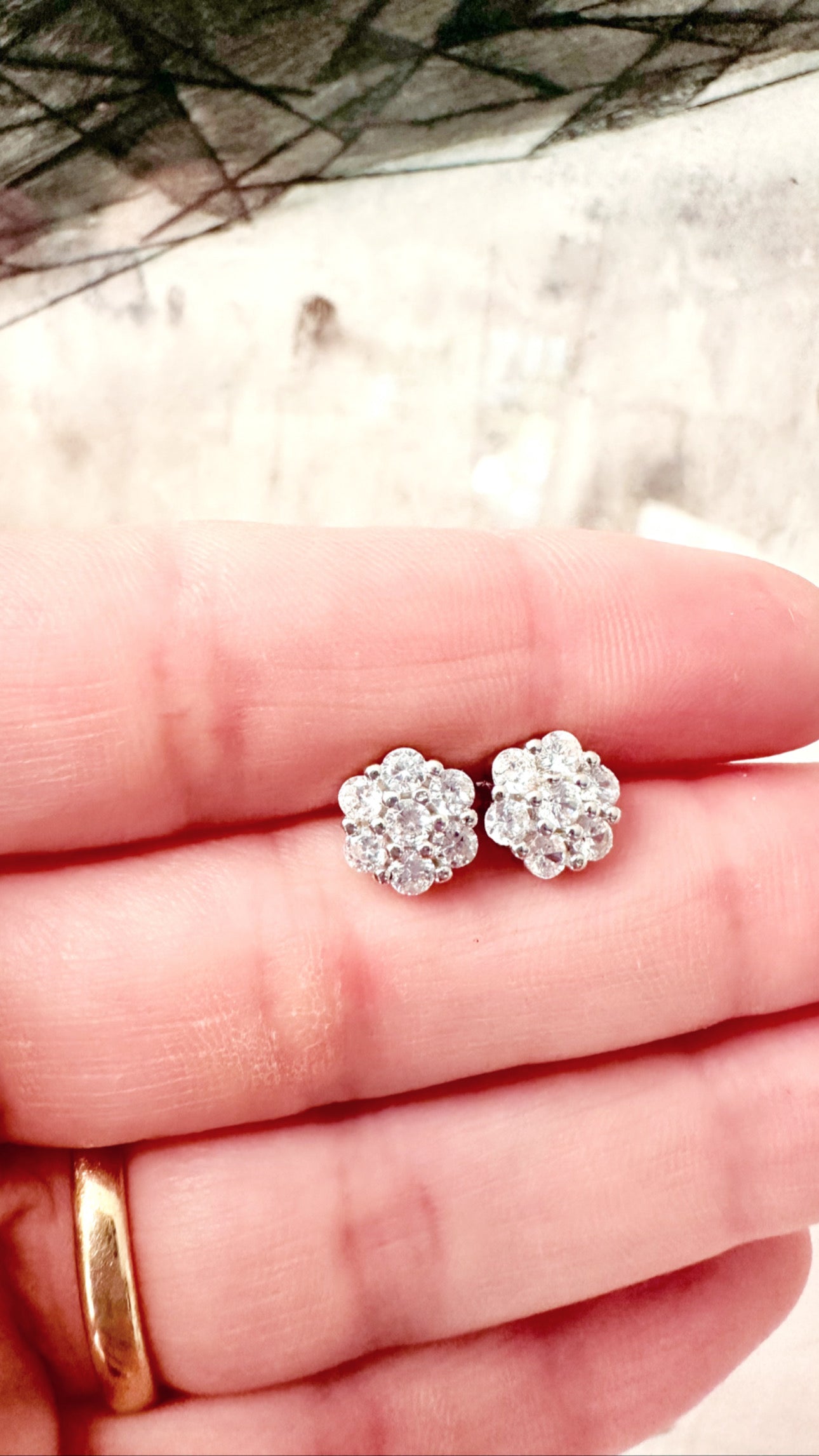 Aros Flor Crystales