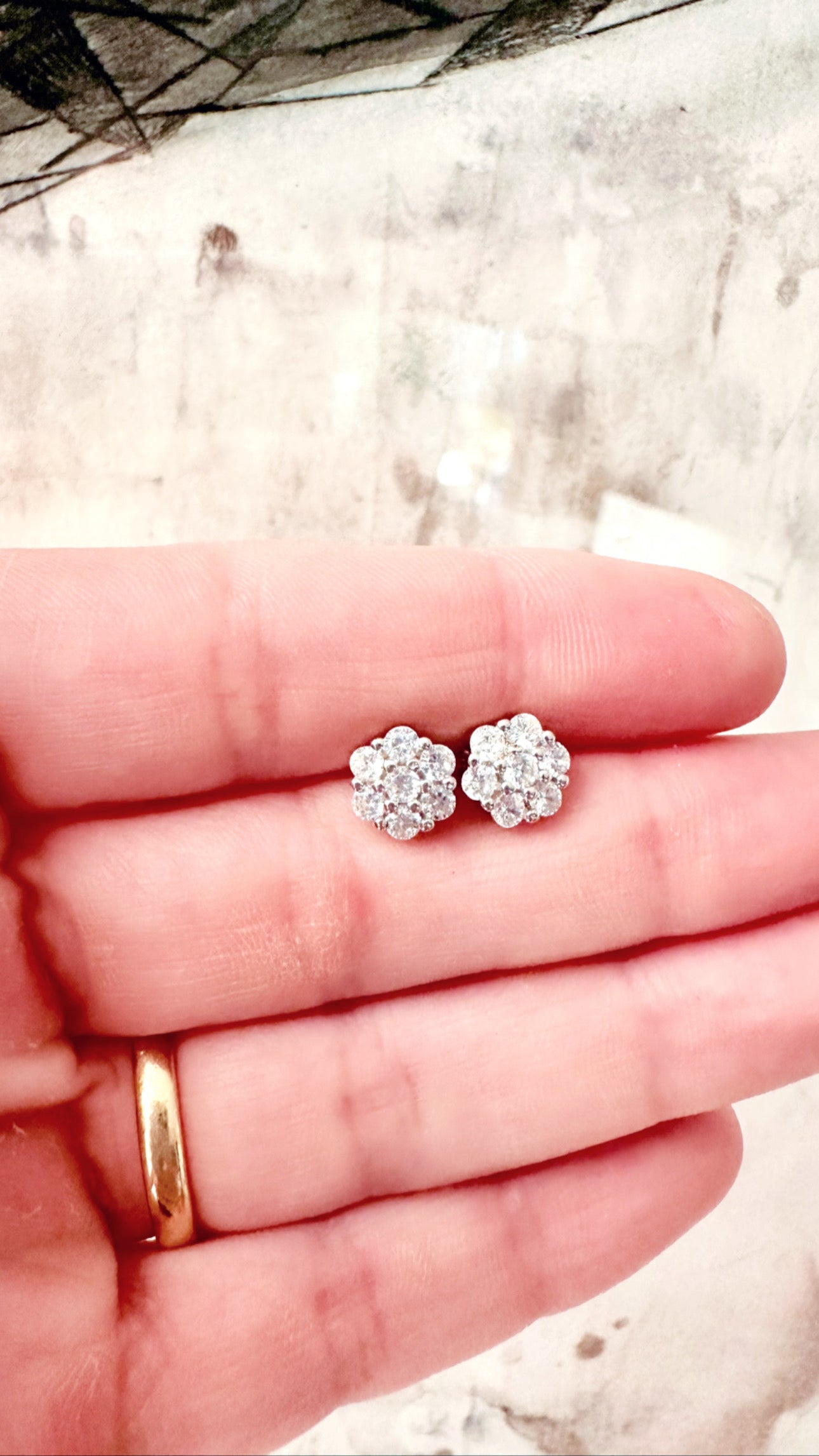 Aros Flor Crystales