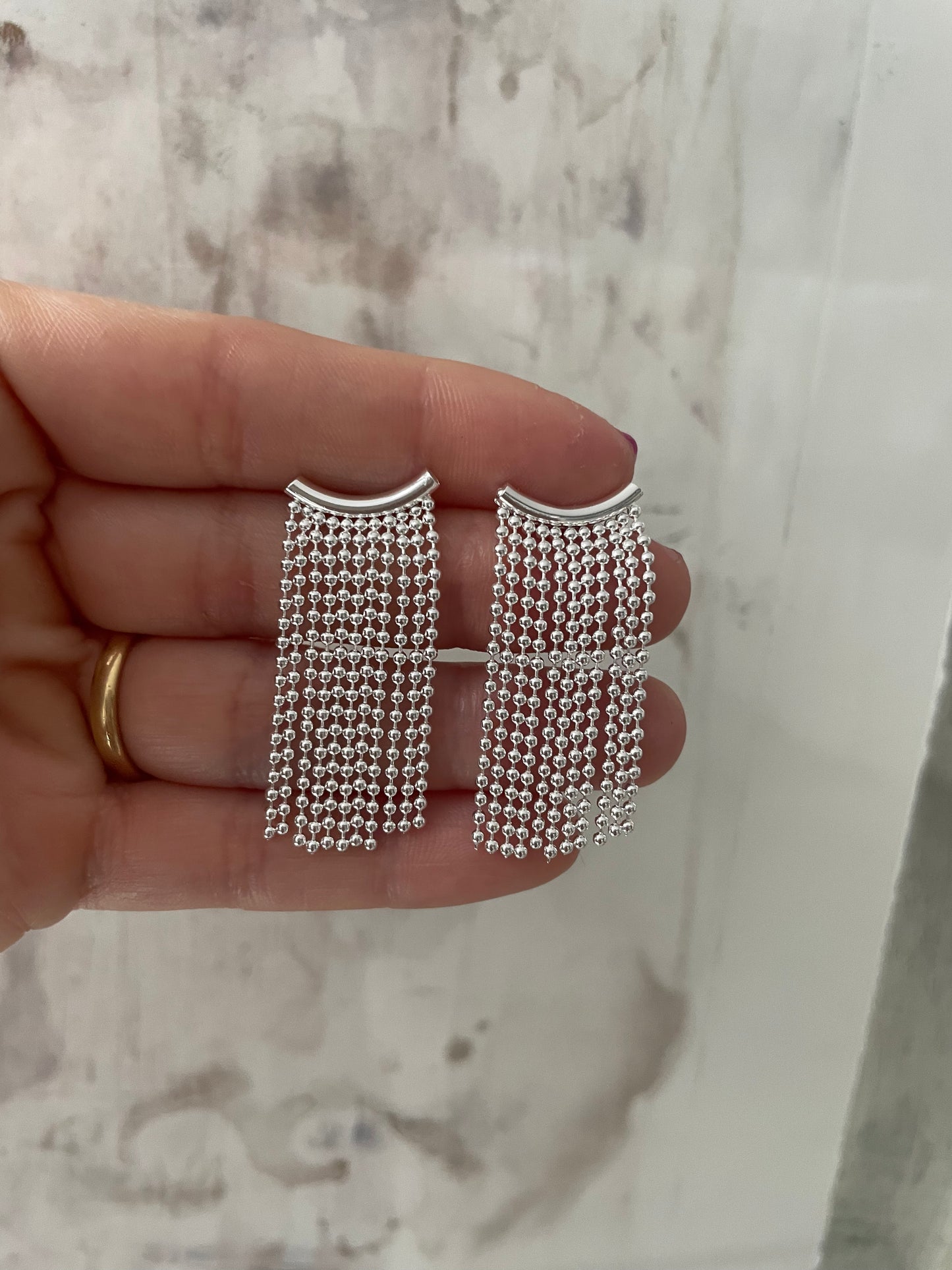Aros Cascada enchape de Plata