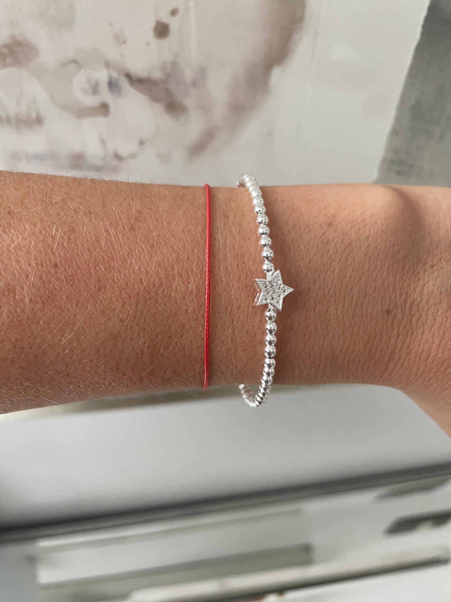 Pulsera pelotitas Estrella Plata