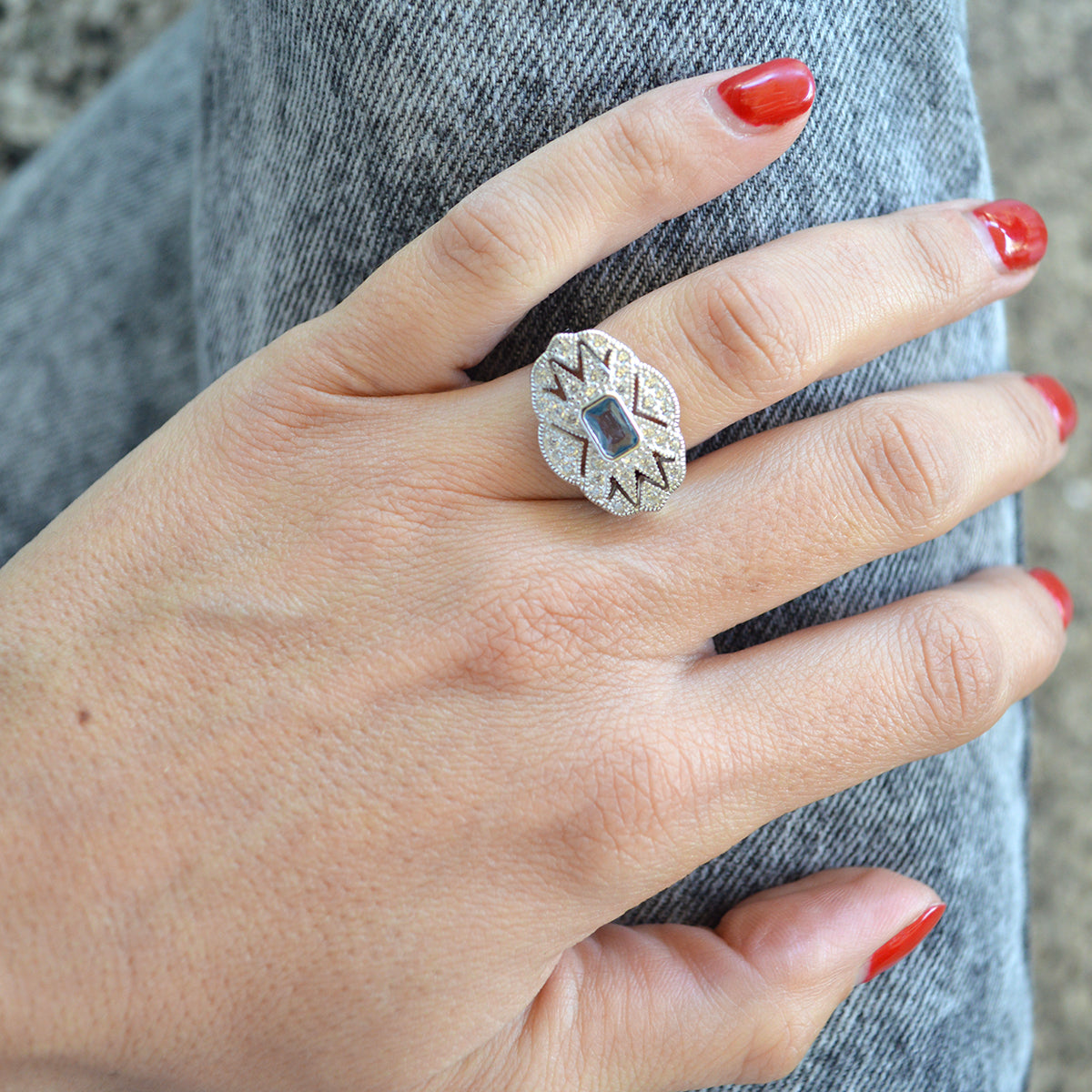 ANILLO PREMIUM NUBE AQUAMARINA