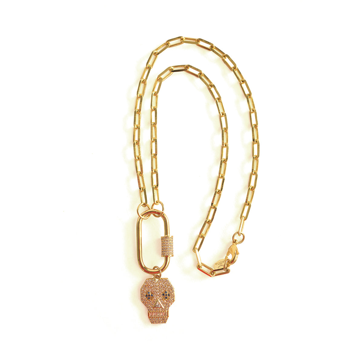 COLLAR CALAVERA BAÑADO EN ORO