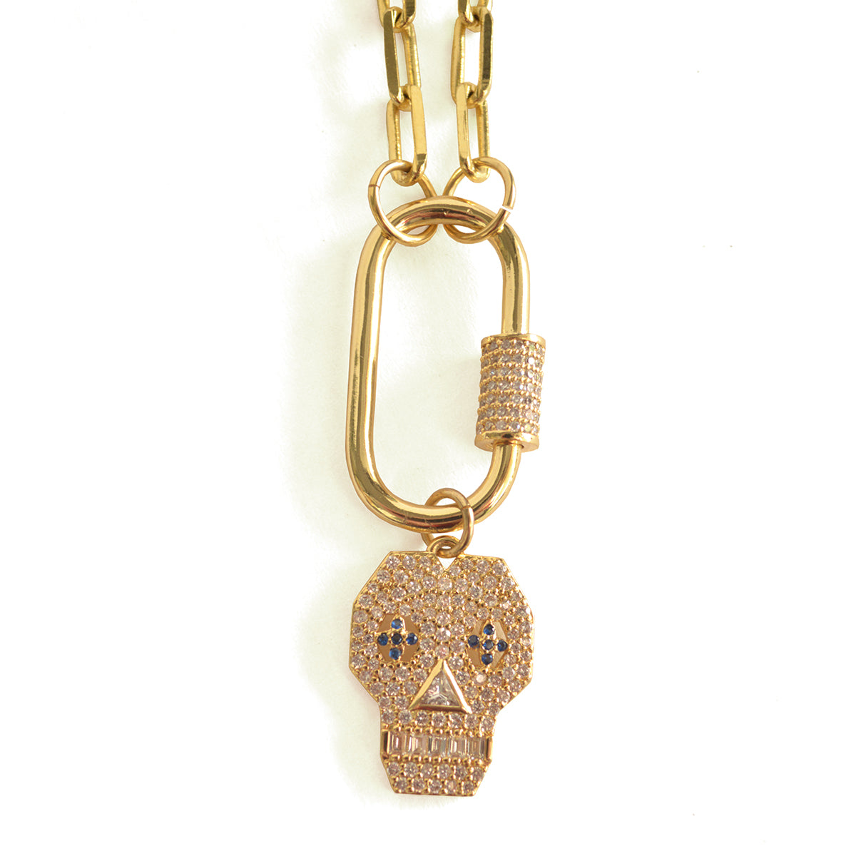 COLLAR CALAVERA BAÑADO EN ORO