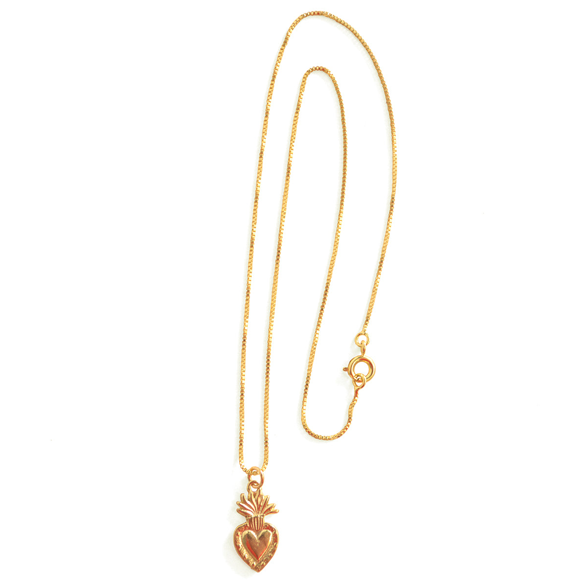COLLAR CORAZON DETENTE CHICO BAÑADO EN ORO