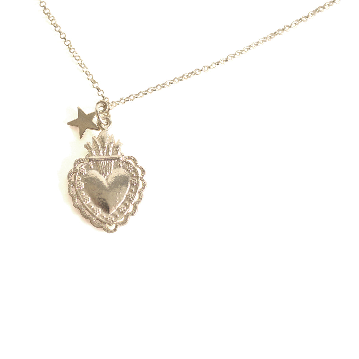 COLLAR CORAZÓN DETENTE XL PLATA 925