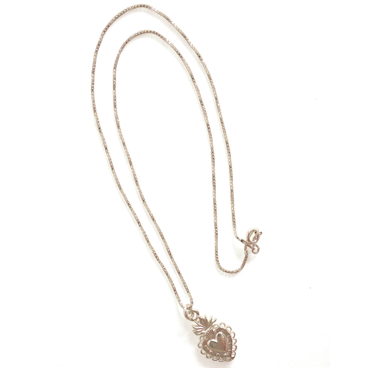 COLLAR CORAZÓN DETENTE PIÑA PLATA 925