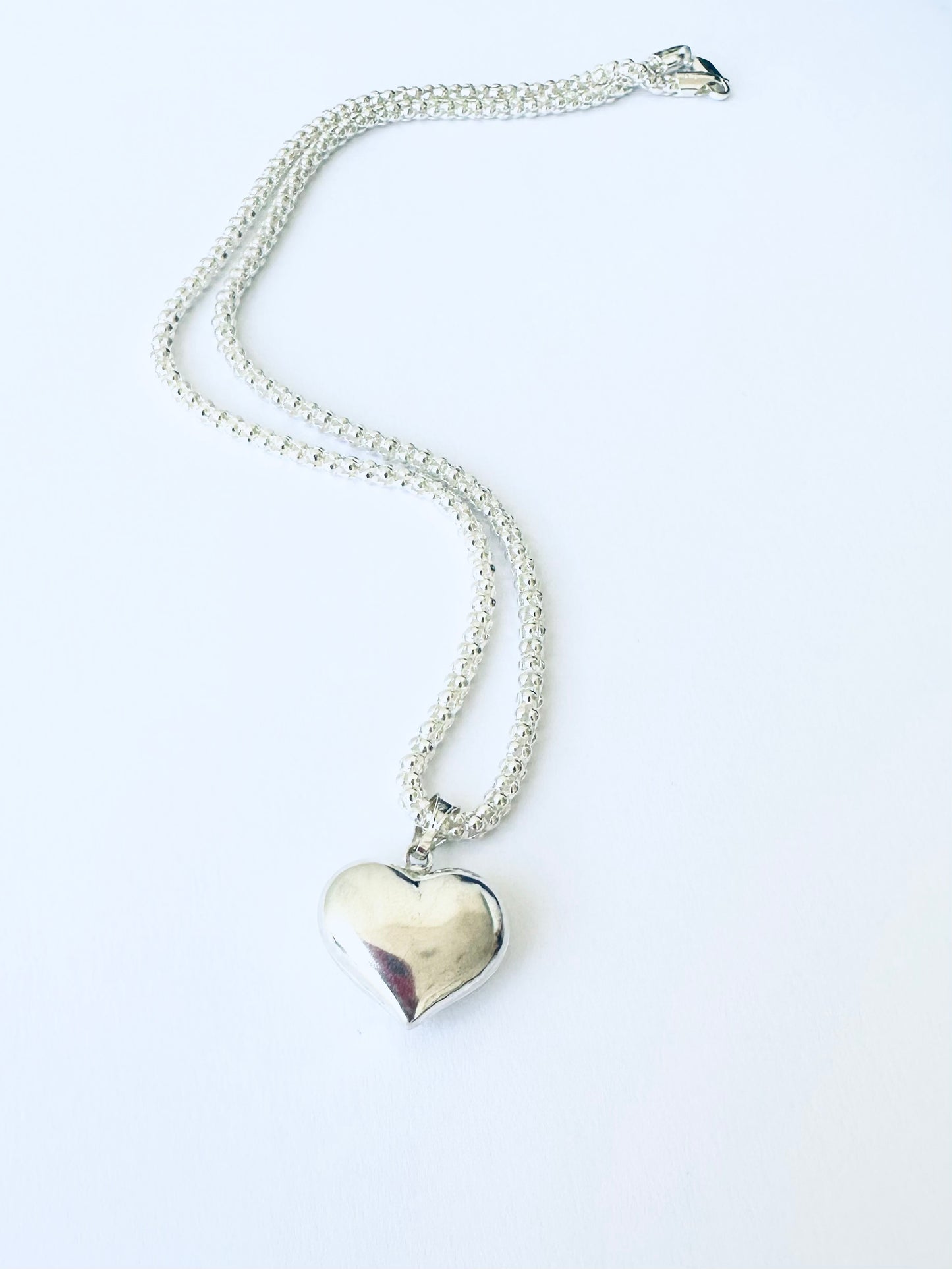 Collar Corazón Inflado Plata