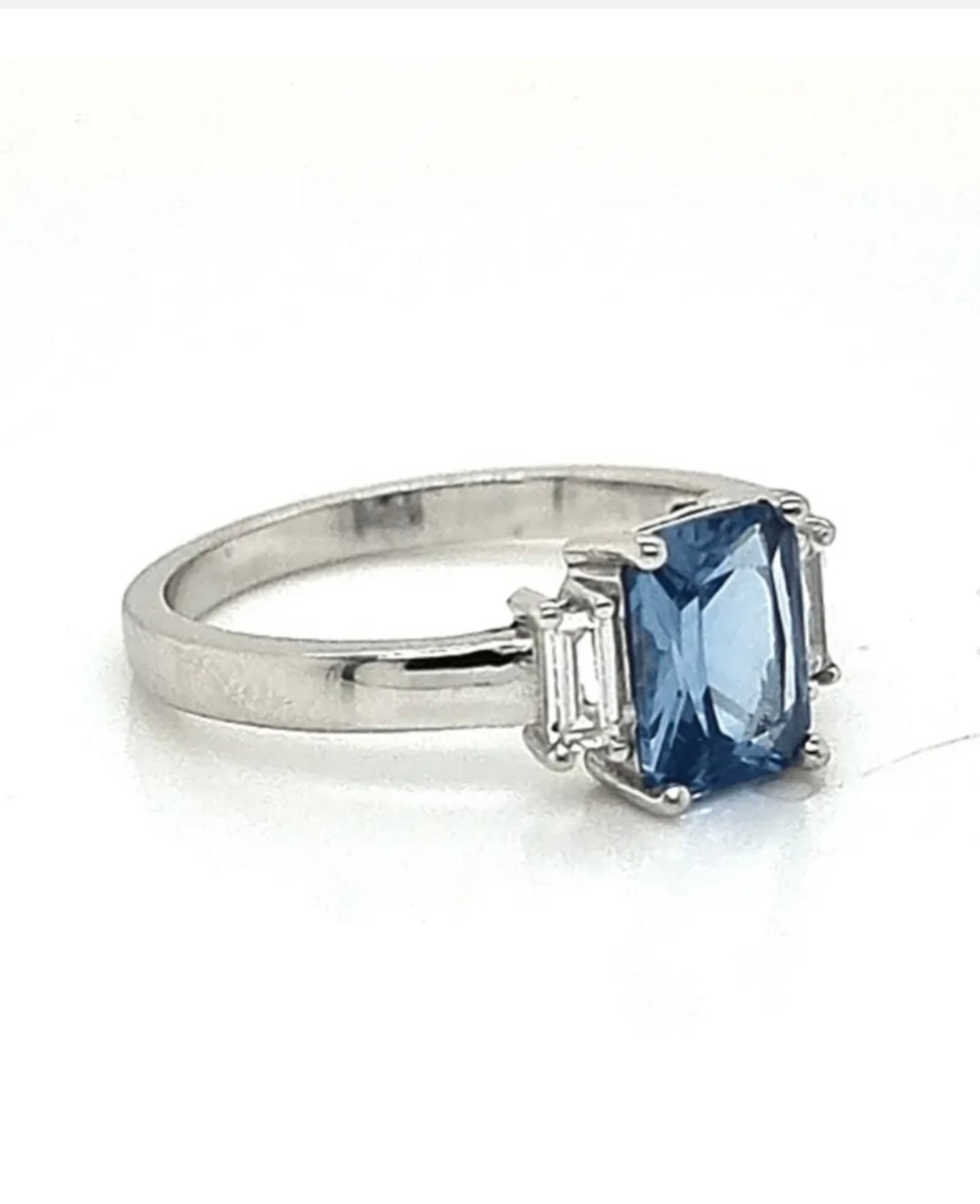 Anillo Tricillo Aquamarina