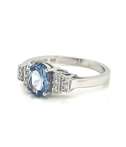 Anillo Crystal Aquamarina ovalado