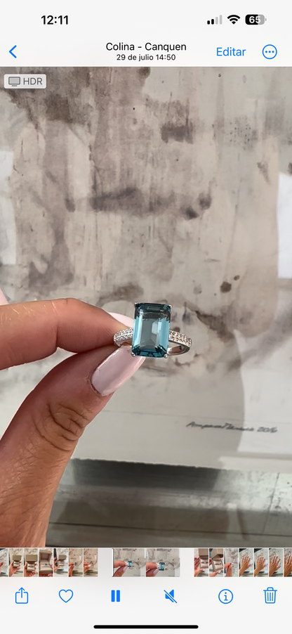 Anillo Aquamarina