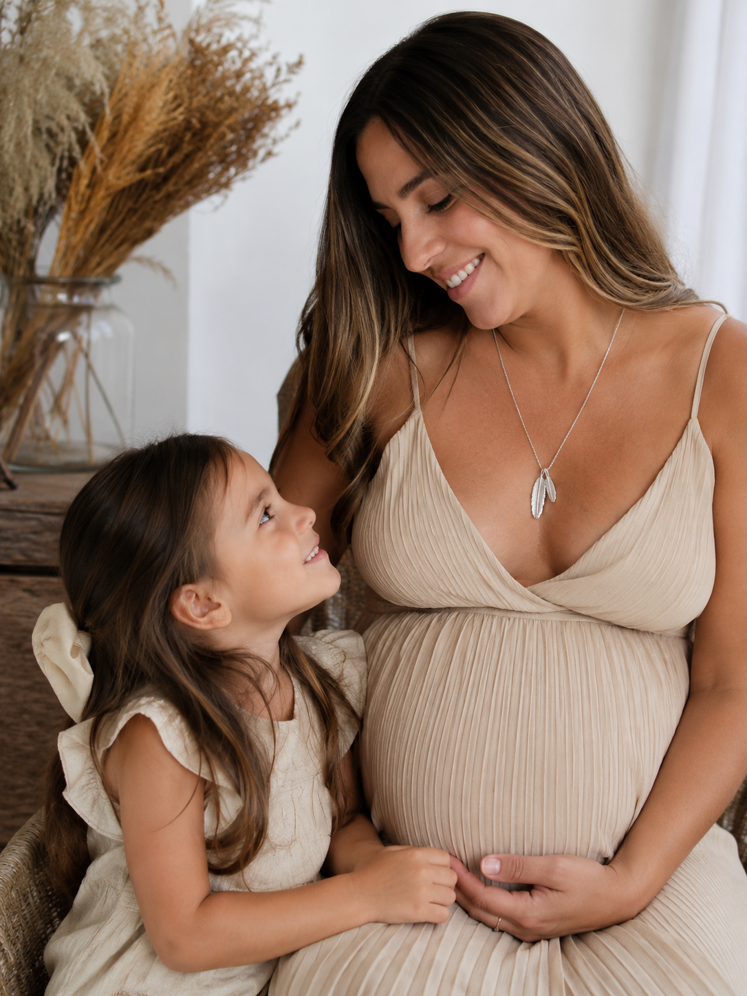 Collar hoja madre e hija(o)