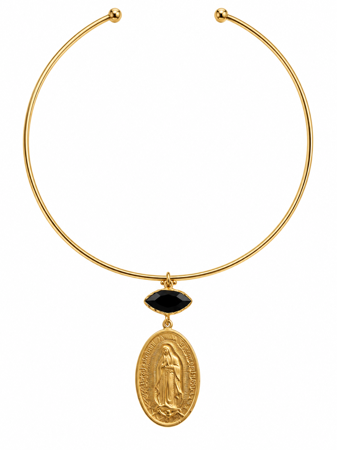 Collar Virgen Milagrosa con Ónix