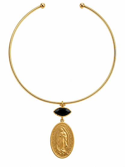Collar Virgen Milagrosa con Ónix