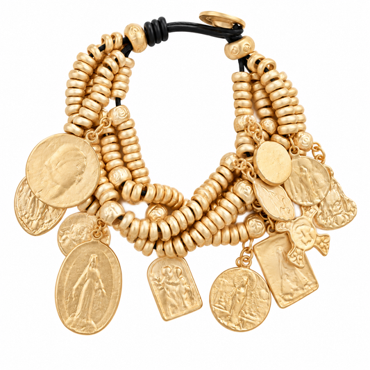 Pulsera Medallas Doradas.