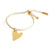 PULSERA CORDÓN BLANCO CORAZÓN RÚSTICO